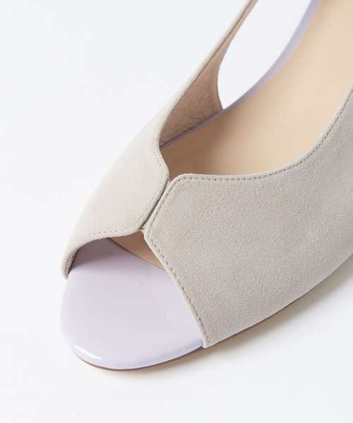 PICHE ABAHOUSE ベージュ オープントゥパンプス スタッフ一押し☆バタフライカットオープントゥパンプス