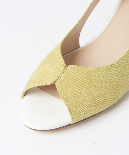 PICHE ABAHOUSE ベージュ オープントゥパンプス スタッフ一押し☆バタフライカットオープントゥパンプス