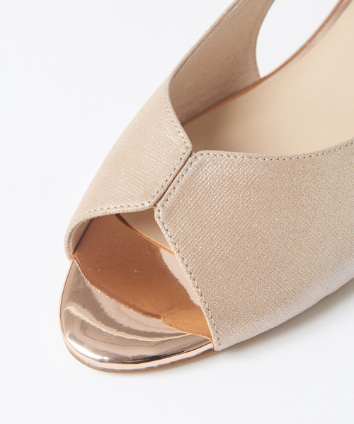 PICHE ABAHOUSE ベージュ オープントゥパンプス スタッフ一押し☆バタフライカットオープントゥパンプス