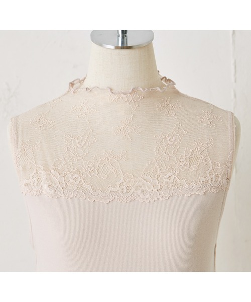 one after another NICE CLAUP（ワンアフターアナザーナイスクラップ）の「レースプチハイテレコインナー（タンクトップ・レディース・ベージュ/オフホワイト/モカ・FREE）」の8枚目の写真