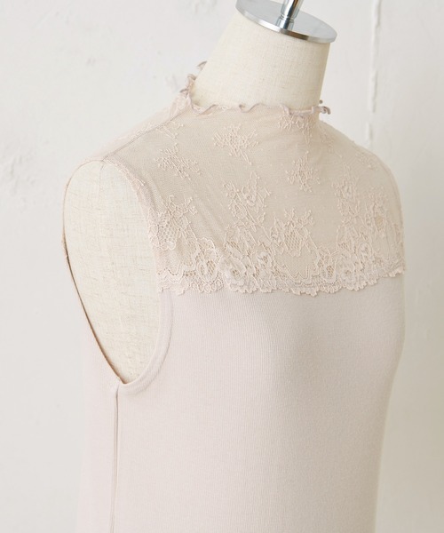 one after another NICE CLAUP（ワンアフターアナザーナイスクラップ）の「レースプチハイテレコインナー（タンクトップ・レディース・ベージュ/オフホワイト/モカ・FREE）」の10枚目の写真