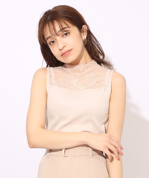 one after another NICE CLAUP（ワンアフターアナザーナイスクラップ）の「レースプチハイテレコインナー（タンクトップ・レディース・ベージュ/オフホワイト/モカ・FREE）」の16枚目の写真