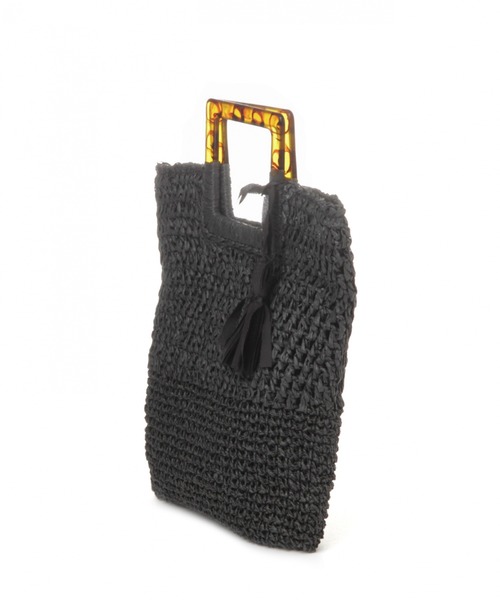 LAKOLE（ラコレ）の「ペーパースクエアバッグ / LAKOLE（ハンドバッグ・レディース・ブラック/グレー/ナチュラル・FREE）」の4枚目の写真