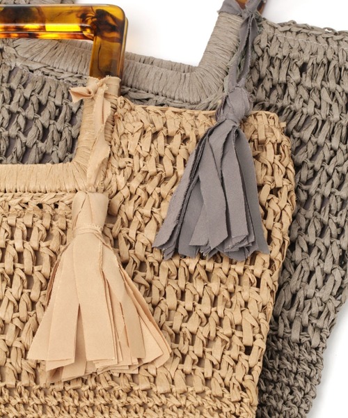 LAKOLE（ラコレ）の「ペーパースクエアバッグ / LAKOLE（ハンドバッグ・レディース・ブラック/グレー/ナチュラル・FREE）」の10枚目の写真