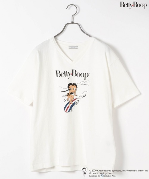 BETTY BOOP(ベティ・ブープ)の「BETTY BOOP(TM) VネックTシャツ(Tシャツ/カットソー・レディース・ホワイト/ピンク・FREE)」の17枚目の写真