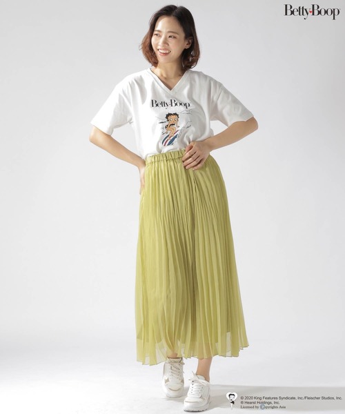 BETTY BOOP(ベティ・ブープ)の「BETTY BOOP(TM) VネックTシャツ(Tシャツ/カットソー・レディース・ホワイト/ピンク・FREE)」の18枚目の写真