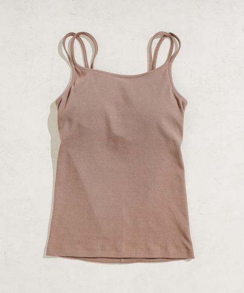 natural couture（ナチュラルクチュール）の「Wストラップカップ付きキャミソール（キャミソール・レディース・ブラック/レッド/アイボリー/モカ・FREE）」の4枚目の写真