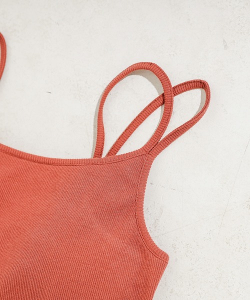 natural couture（ナチュラルクチュール）の「Wストラップカップ付きキャミソール（キャミソール・レディース・ブラック/レッド/アイボリー/モカ・FREE）」の6枚目の写真