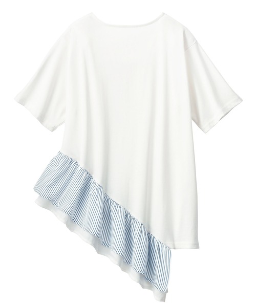 GeeRA（ジーラ）の「裾フリル切替カットソー（Tシャツ/カットソー・レディース・ピンク/オフホワイト/ブラック・XX-LARGE/SMALL/MEDIUM/LARGE/X-LARGE）」の5枚目の写真