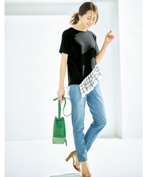 GeeRA（ジーラ）の「裾フリル切替カットソー（Tシャツ/カットソー・レディース・ピンク/オフホワイト/ブラック・XX-LARGE/SMALL/MEDIUM/LARGE/X-LARGE）」の11枚目の写真