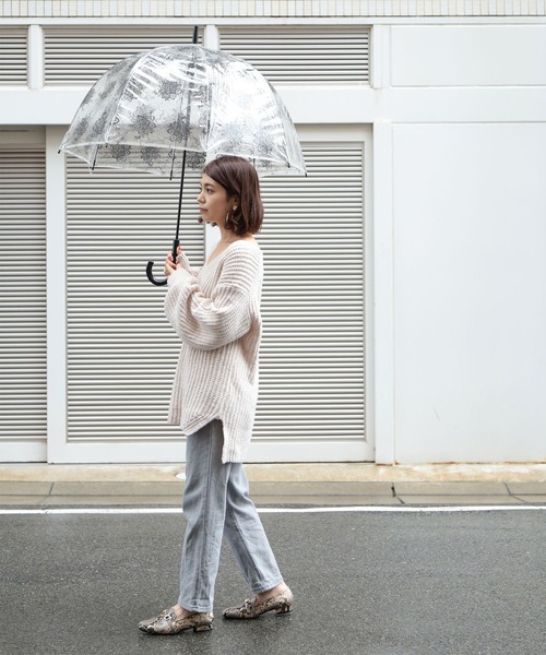 生活防水対応ビット付きローファーレインパンプス