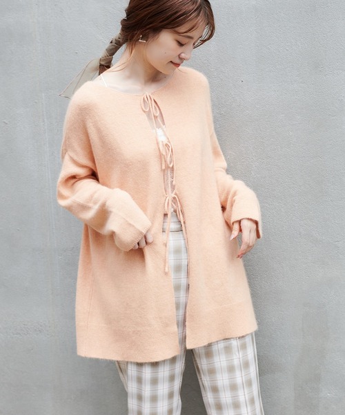 one after another NICE CLAUP(ワンアフターアナザーナイスクラップ)の「前後2wayラクーン混ニット(ニット/セーター・レディース・モカ/アイボリー/オレンジ/ベージュ/ライトブルー・FREE)」の5枚目の写真