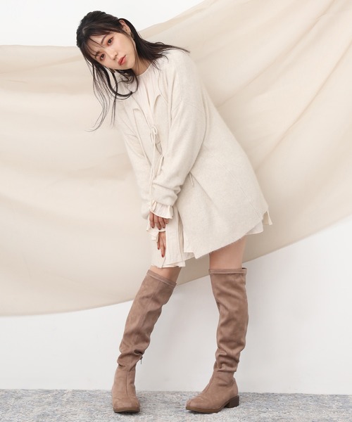 one after another NICE CLAUP(ワンアフターアナザーナイスクラップ)の「前後2wayラクーン混ニット(ニット/セーター・レディース・モカ/アイボリー/オレンジ/ベージュ/ライトブルー・FREE)」の20枚目の写真