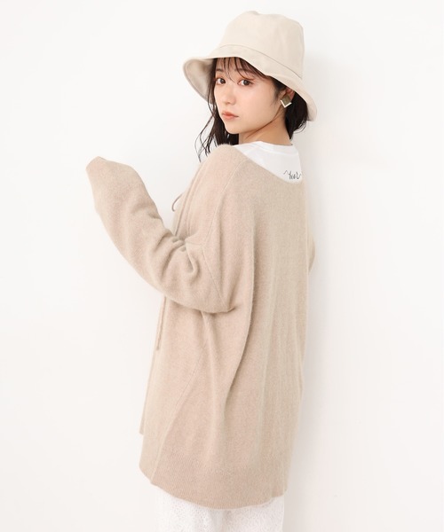 one after another NICE CLAUP(ワンアフターアナザーナイスクラップ)の「前後2wayラクーン混ニット(ニット/セーター・レディース・モカ/アイボリー/オレンジ/ベージュ/ライトブルー・FREE)」の9枚目の写真