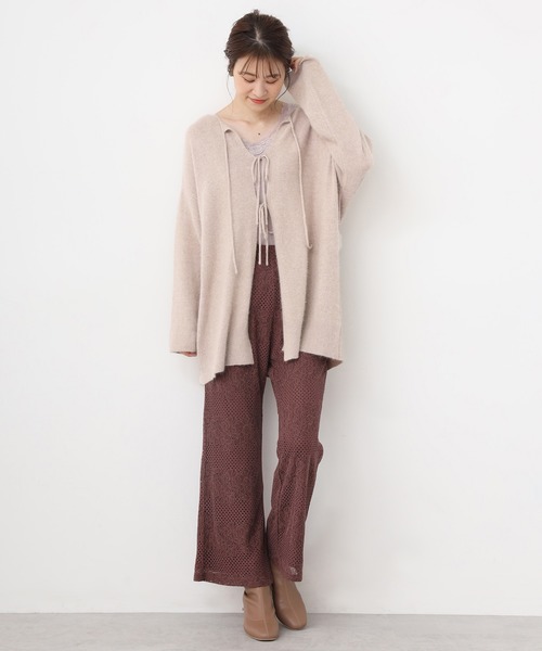 one after another NICE CLAUP(ワンアフターアナザーナイスクラップ)の「前後2wayラクーン混ニット(ニット/セーター・レディース・モカ/アイボリー/オレンジ/ベージュ/ライトブルー・FREE)」の21枚目の写真