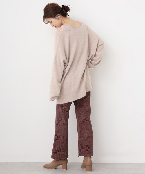 one after another NICE CLAUP(ワンアフターアナザーナイスクラップ)の「前後2wayラクーン混ニット(ニット/セーター・レディース・モカ/アイボリー/オレンジ/ベージュ/ライトブルー・FREE)」の15枚目の写真