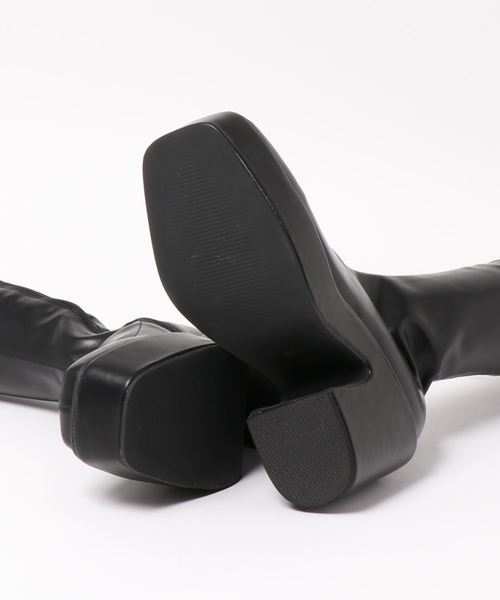 ENVYM（アンビー）の「スクエアニーハイブーツ（ブーツ・レディース・ブラック/ブラック系その他・22.5cm/23.5cm/24.5cm）」の4枚目の写真