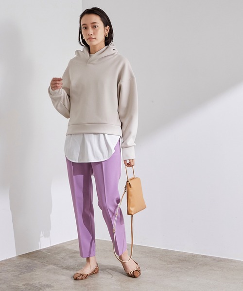 ADAM ET ROPE'（アダムエロペ）の「【WEB限定】ダンボールドルマンフーディー（スウェット・レディース・チャコールグレー/ブラウン/ベージュ・FREE）」の5枚目の写真