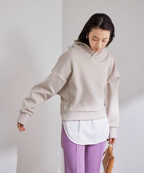 ADAM ET ROPE'（アダムエロペ）の「【WEB限定】ダンボールドルマンフーディー（スウェット・レディース・チャコールグレー/ブラウン/ベージュ・FREE）」の19枚目の写真