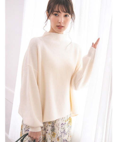 fifth（フィフス）の「プチハイドルマンふんわりニット（ニット/セーター・レディース・ブルー/アイボリー/モカ・MEDIUM）」の2枚目の写真