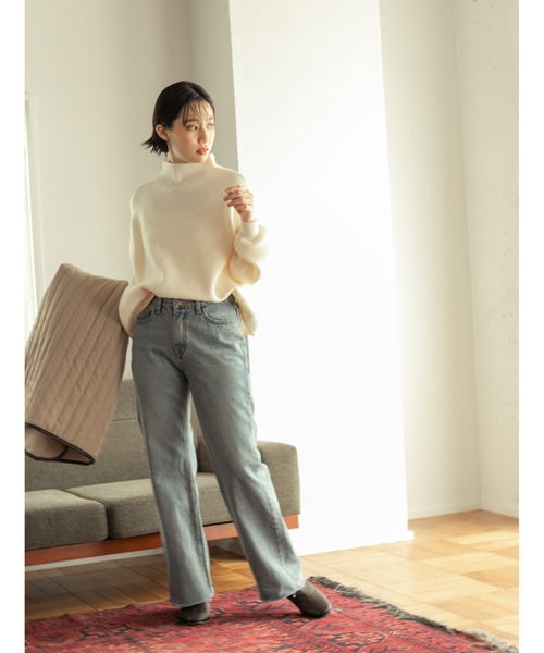 fifth（フィフス）の「プチハイドルマンふんわりニット（ニット/セーター・レディース・ブルー/アイボリー/モカ・MEDIUM）」の15枚目の写真