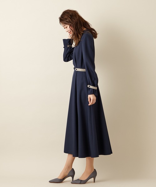 AIMER♡エメ　デイジーモチーフレース　ワンピース　ブルー ◇ AIMER エメ レース パーティードレス ノースリーブ 膝丈