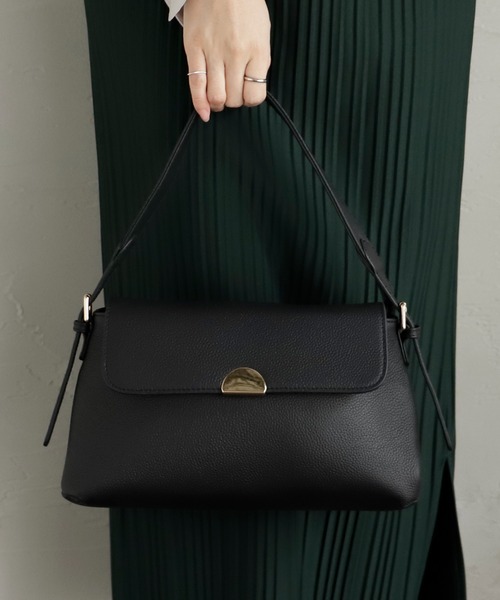 VitaFelice（ヴィータフェリーチェ）の「本革2wayミニショルダーバッグ（ショルダーバッグ・レディース・ブラック/オフホワイト・FREE）」の2枚目の写真