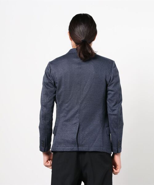 HIGH STREET(ハイストリート)の「HIGH STREET∴麻ナイロンジャージジャケット(テーラードジャケット・メンズ・グレー/ネイビー・LL/MEDIUM/LARGE/SMALL)」の4枚目の写真