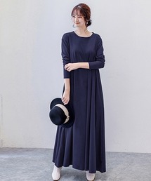 ゆったりロング長袖Tシャツワンピース