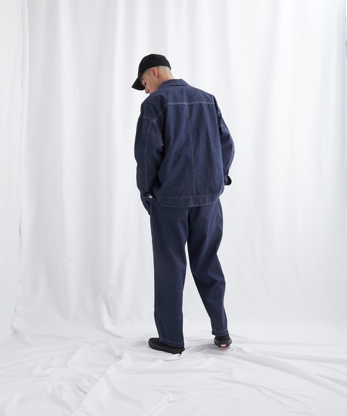 EMMA CLOTHES（エマクローズ）の「ビッグシルエット ユーティリティ ステッチデニムカバーオール EMMA CLOTHES（カバーオール・メンズ・ホワイト/インディゴブルー・M/L）」の11枚目の写真