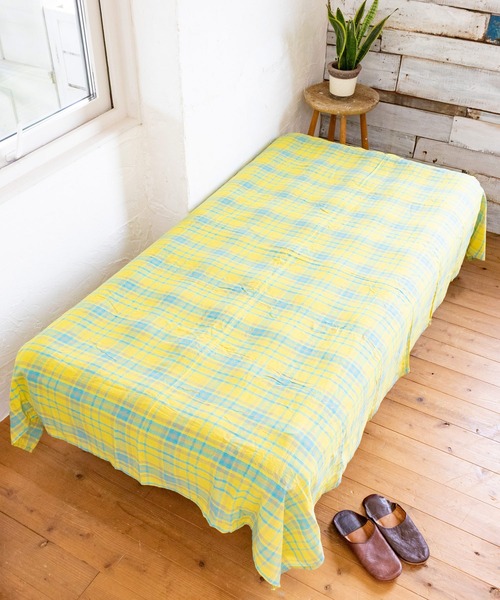 チャイハネ（チャイハネ）の「【チャイハネ】イタワ織りチェック柄マルチクロス Lサイズ（寝具・レディース・ブラック/ネイビー/レッド/ベージュ/ホワイト/イエロー/オレンジ/ブルー/ピンク/グリーン・FREE）」の7枚目の写真