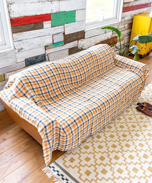 チャイハネ（チャイハネ）の「【チャイハネ】イタワ織りチェック柄マルチクロス Lサイズ（寝具・レディース・ブラック/ネイビー/レッド/ベージュ/ホワイト/イエロー/オレンジ/ブルー/ピンク/グリーン・FREE）」の10枚目の写真