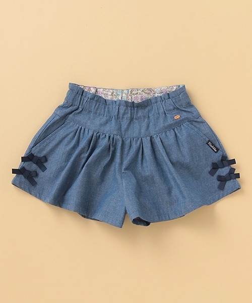 kladskap（クレードスコープ）の「サイドリボンキュロット（スカート・キッズ・ネイビー/ベージュ・90cm/110cm/120cm/100cm）」の2枚目の写真