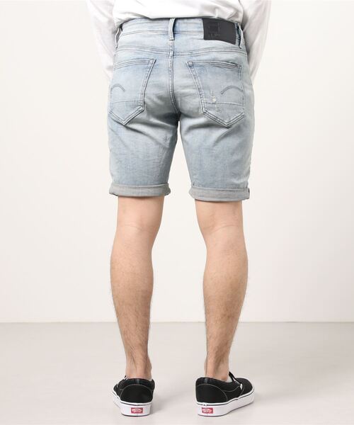G-STAR（ジースター）の「3301 SLIM SHORTS/デニムショーツ（デニムパンツ・メンズ・インディゴブルー・30inch/32inch/28inch/34inch）」の3枚目の写真
