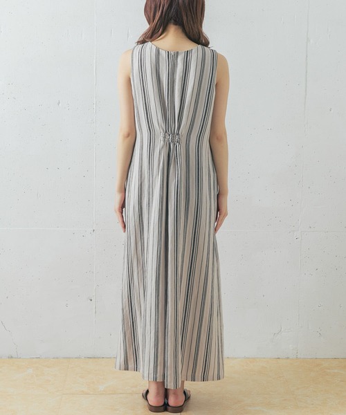 URBAN RESEARCH ROSSO(アーバンリサーチロッソ)の「リネンドビーストライプマキシワンピース(ワンピース・レディース・ブラック/ブラウン・FREE)」の16枚目の写真