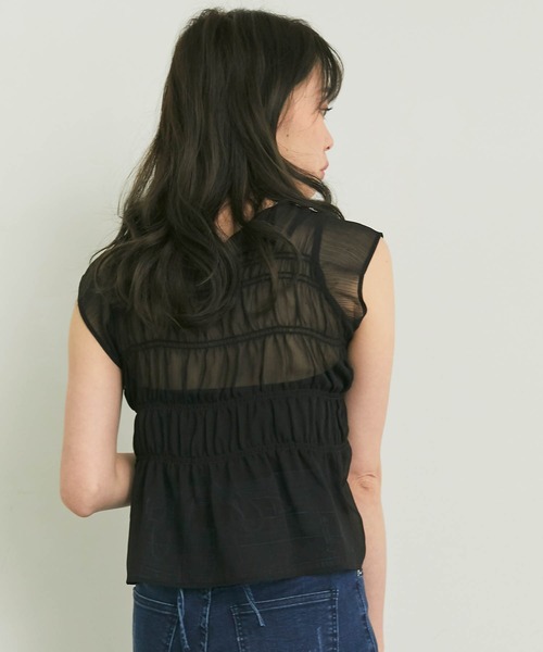 LIPSERVICE（リップサービス）の「インナーSETギャザーシアーブラウス（シャツ/ブラウス・レディース・ホワイト/ブラック/イエロー/グリーン・FREE）」の13枚目の写真