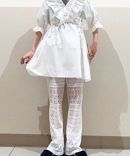 WEGO(ウィゴー)の「WEGO/フリルチュニックミニワンピース(チュニック・レディース・ホワイト・FREE)」の7枚目の写真