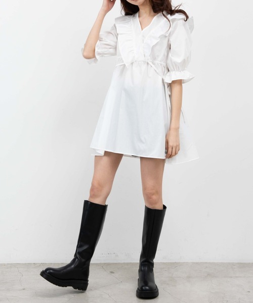 WEGO(ウィゴー)の「WEGO/フリルチュニックミニワンピース(チュニック・レディース・ホワイト・FREE)」の13枚目の写真