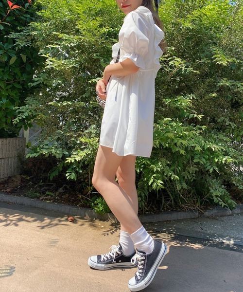 WEGO(ウィゴー)の「WEGO/フリルチュニックミニワンピース(チュニック・レディース・ホワイト・FREE)」の9枚目の写真