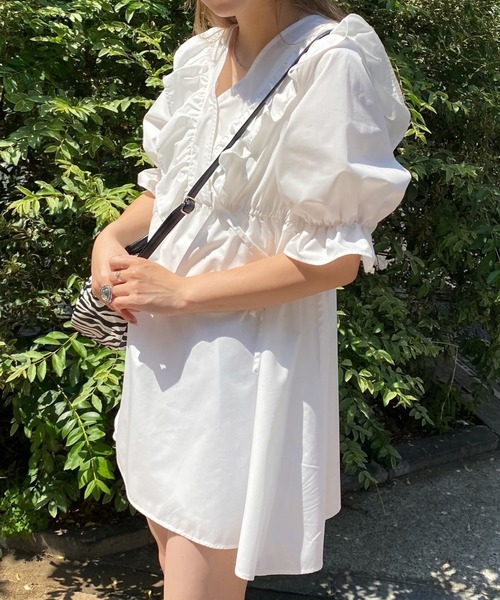 WEGO(ウィゴー)の「WEGO/フリルチュニックミニワンピース(チュニック・レディース・ホワイト・FREE)」の10枚目の写真