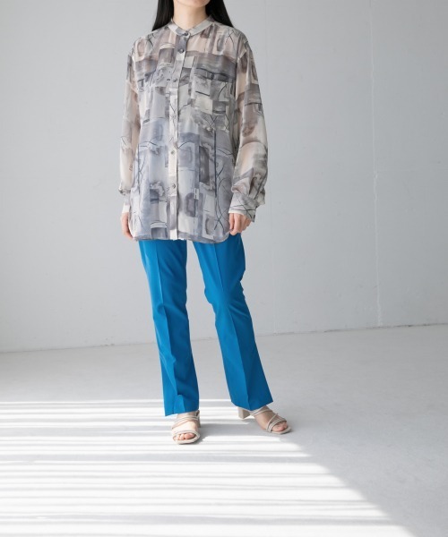 yuw（ユウ）の「アートガラチュニック　945241（シャツ/ブラウス・レディース・ブラック/ベージュ/ピンク・FREE）」の16枚目の写真