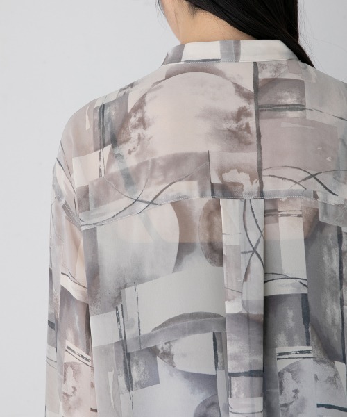 yuw（ユウ）の「アートガラチュニック　945241（シャツ/ブラウス・レディース・ブラック/ベージュ/ピンク・FREE）」の17枚目の写真