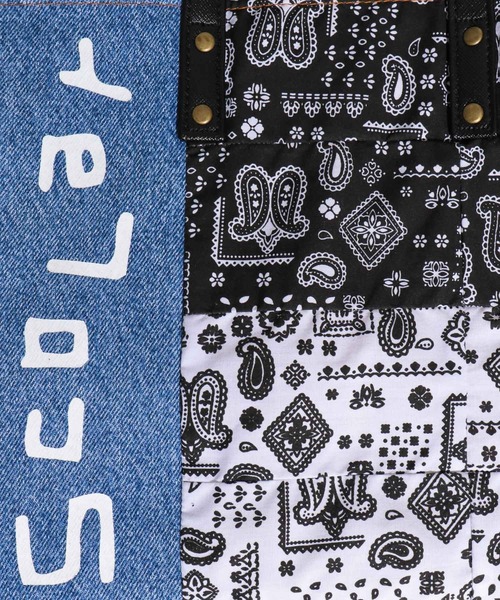 ScoLar(スカラー)の「バンダナ柄2WAYトート(トートバッグ・レディース・レッド/オフホワイト・FREE)」の13枚目の写真