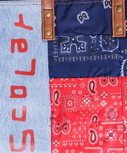 ScoLar(スカラー)の「バンダナ柄2WAYトート(トートバッグ・レディース・レッド/オフホワイト・FREE)」の14枚目の写真