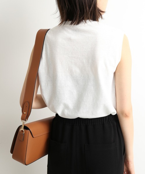 SLOBE IENA（スローブイエナ）の「リネン混ノースリーブプルオーバー【手洗い可能】◆（Tシャツ/カットソー・レディース・ホワイト/グレー/ベージュ/パープル・FREE）」の11枚目の写真