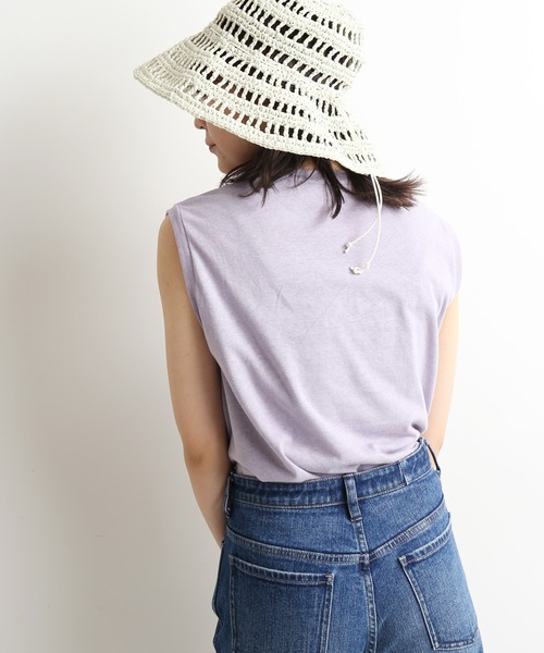 SLOBE IENA（スローブイエナ）の「リネン混ノースリーブプルオーバー【手洗い可能】◆（Tシャツ/カットソー・レディース・ホワイト/グレー/ベージュ/パープル・FREE）」の21枚目の写真