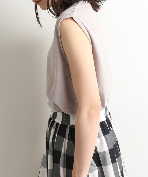 SLOBE IENA（スローブイエナ）の「リネン混ノースリーブプルオーバー【手洗い可能】◆（Tシャツ/カットソー・レディース・ホワイト/グレー/ベージュ/パープル・FREE）」の20枚目の写真