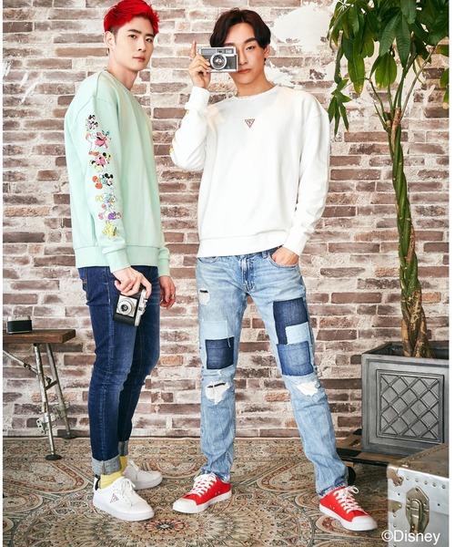 Guess（ゲス）の「GUESS/ゲス GUESS・DISNEY LSVTEE スウェット ディズニー（スウェット・メンズ・アイボリー/ミント・M/L/XL）」の16枚目の写真