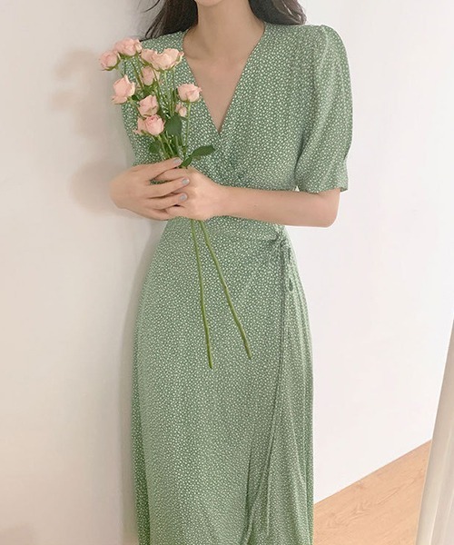 セール Yuga 小花柄 カシュクール ラップスタイルワンピース ワンピース Frp エフアールピー のファッション通販 Zozotown