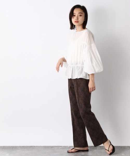 JEANASIS（ジーナシス）の「2WAYギャザーVブラウス/951587（シャツ/ブラウス・レディース・ホワイト/ブラック/カーキ・FREE）」の14枚目の写真